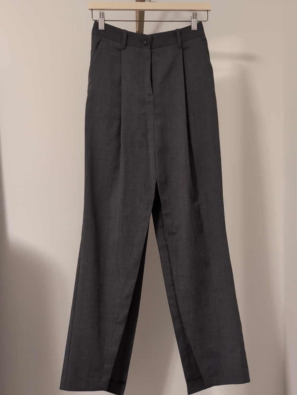 High-Waist Charcoal Maxi Skirt with Front And Back Slit
